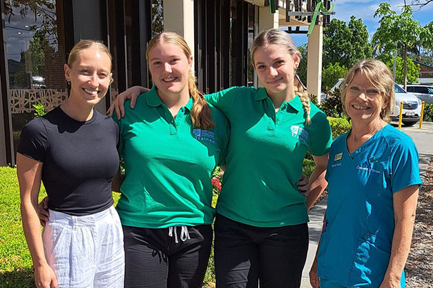 Students during a placement at WMQ in aged care.