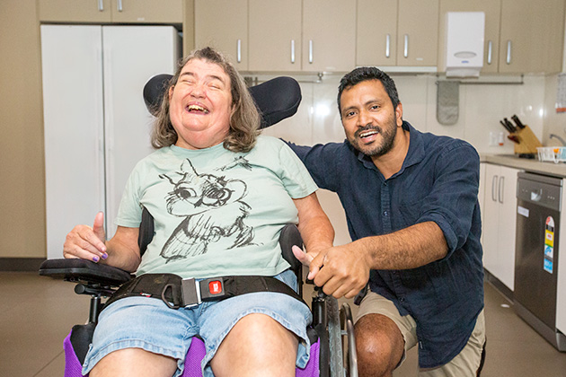 Viv and Anoop, from WesleyCare Tewantin Specialist Disability Accommodation