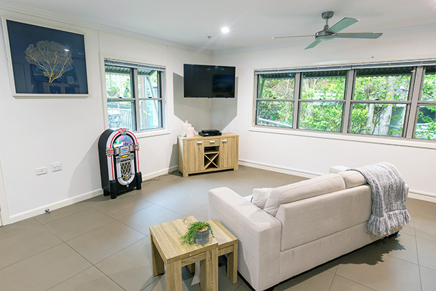 Living area at WesleyCare Tewantin Specialist Disability Accommodation