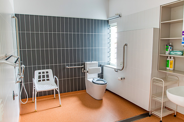 Bathroom at Wynnum Apartments, a NDIS SDA disability accommodation in Brisbane