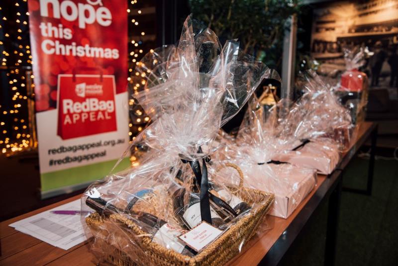 Gifts on table wrapped in cellophane