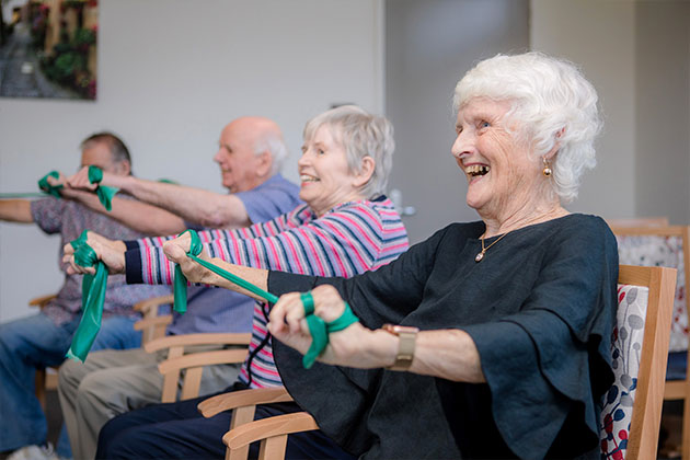 Fitness class at seniors gym in Fulton Wellbeing Centre, Sinnamon Park