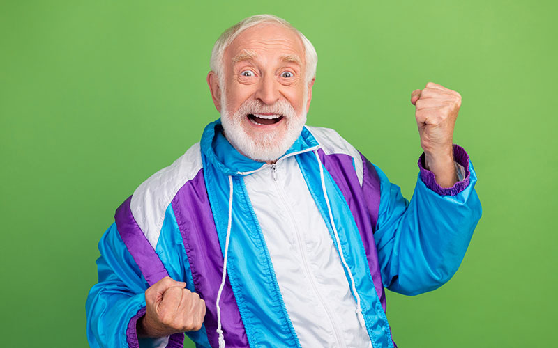 A man ready for senior's gym