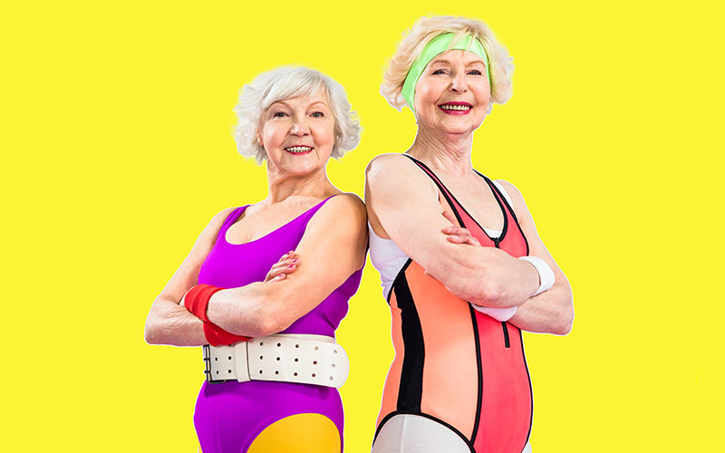 Two women ready for senior's gym