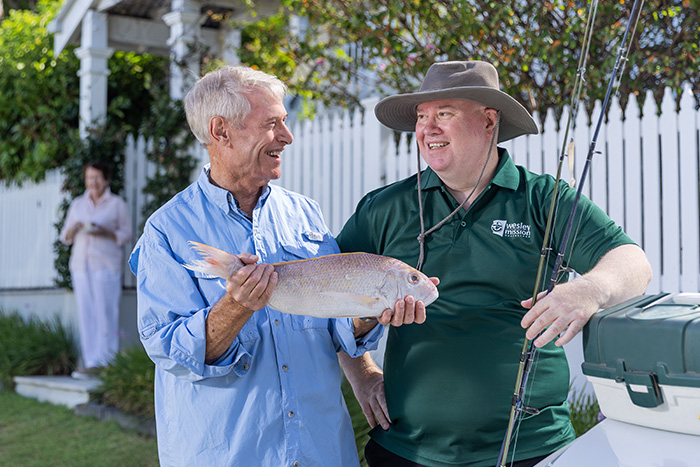Home Care Brisbane - Staff anf client go fishing - WMQ Home Care Brisbane - Staff and client go fishing