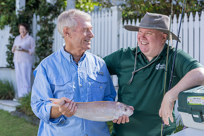 Home Care Brisbane - Staff anf client go fishing 2 - WMQ Home Care Brisbane - Staff and client go fishing