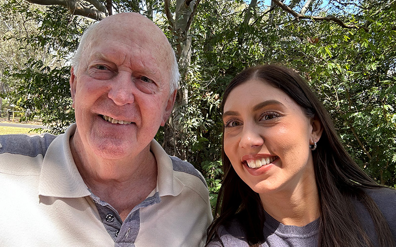 Home Care client John with his home care worker in Hervey Bay, QLD