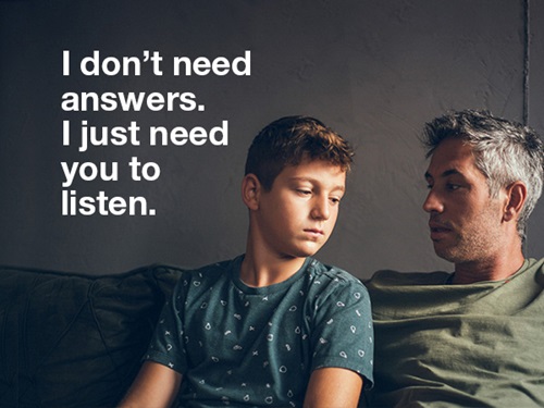 Listen, just listen, a mental health campaign for young children and teens