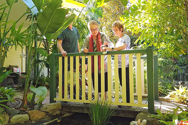 Leafy entrance of Hopewell Hospice, free adult palliative care facility in the Gold Coast