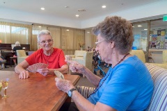 Enjoying a game of cards together