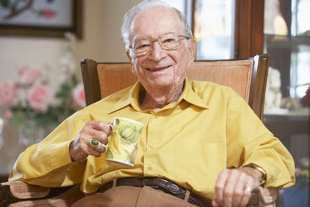 Respite services Man enjoying respite in an aged care community