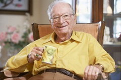 Man enjoying respite in an aged care community
