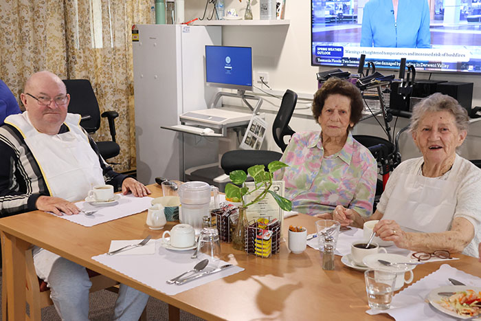 Residents enjoying a meal at one of WMQ's residential aged care communities