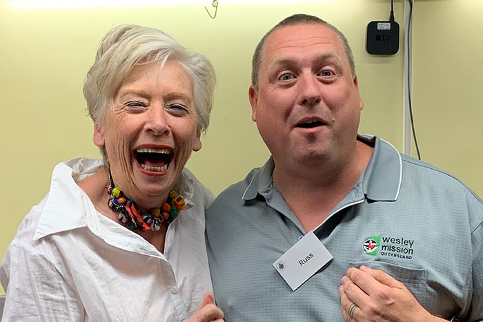 Chef  Maggie Beer alongside WMQ’s Russell at a Master Class on aged care nutrition