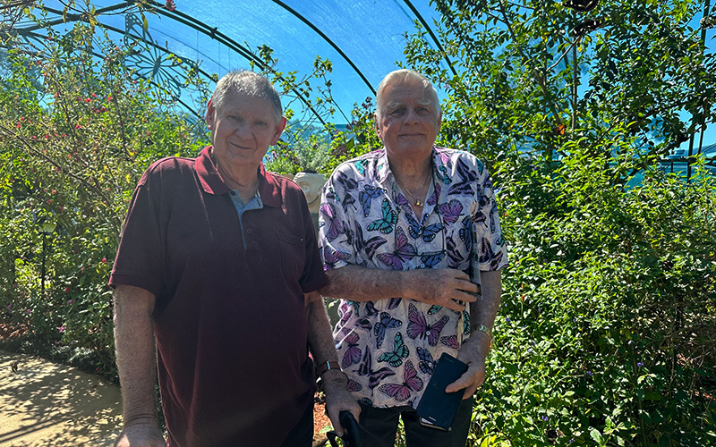 Hyland House aged care respite on a trip to Bribie Island butterfly sanctuary