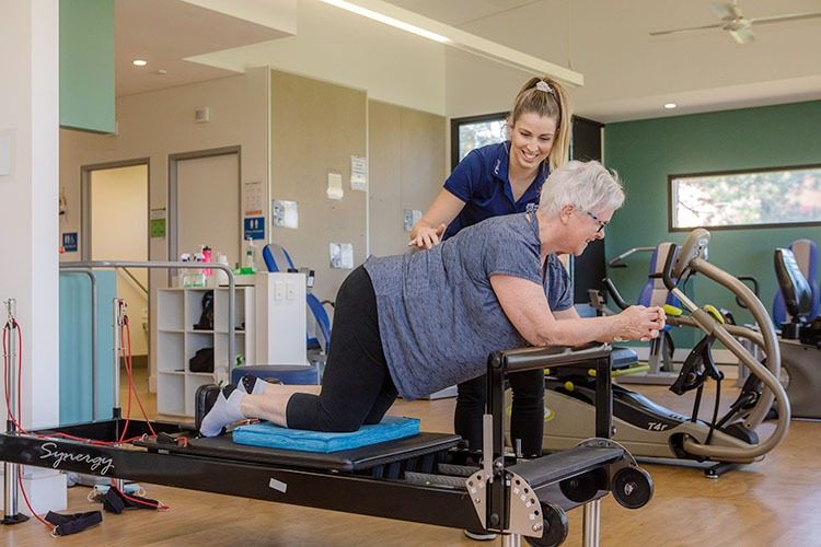 Rosemount Retirement Village - Retiree at physio session in Fulton Wellbeing Centre