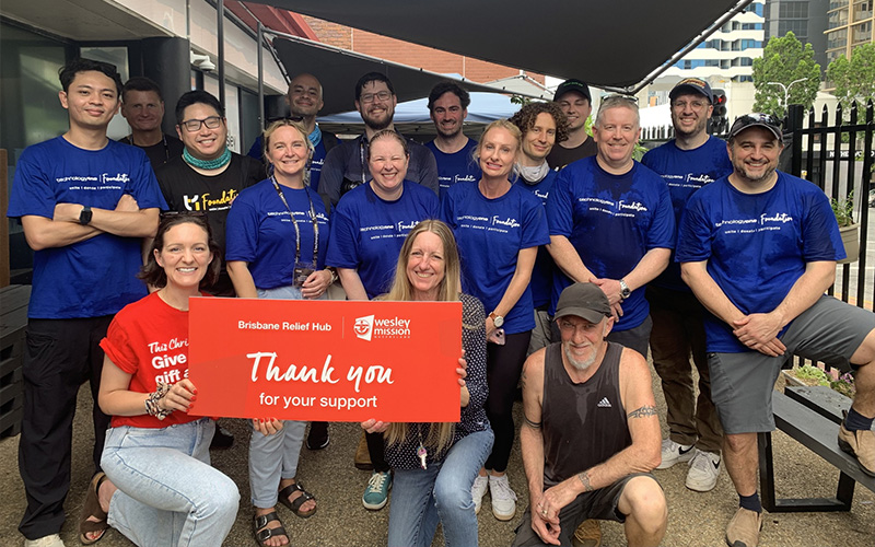 TechnologyOne volunteers at the Brisbane Relief Hub in Fortitude Valley 2