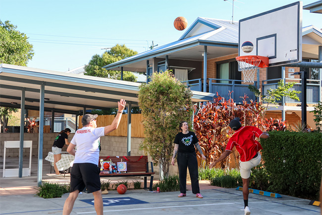 Logan Youth Foyer's basketball court
