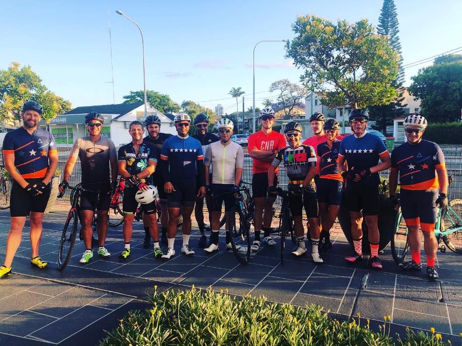 Group of cyclists