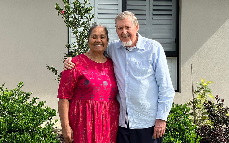 Lei and Keith, home care clients in the home in Sunshine Coast